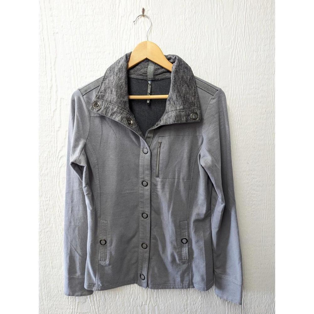 Kuhl Krush Jacket Gray Snap-Up Stretch Pockets Outdoor Casual Women's Medium
